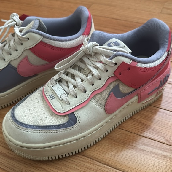 Nike AF1, size 6.5, Pink, purple, and cream sneakers - Picture 3 of 8